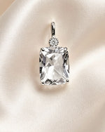 Clear Quartz Crystal Pendant – Emerald Cut Silver