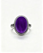 Amethyst Crystal Ring – Oval Silver