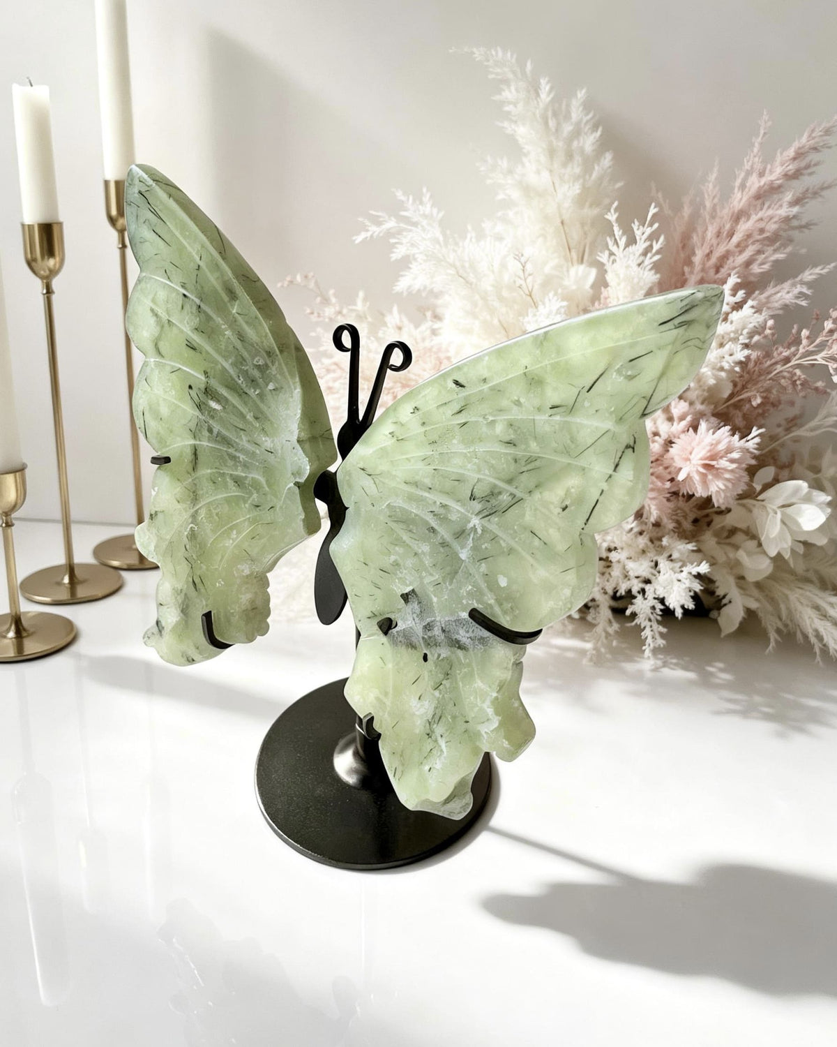 Prehnite Butterfly - With Stand