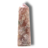 Flower Agate Obelisk with Amethyst Inclusions no. D944