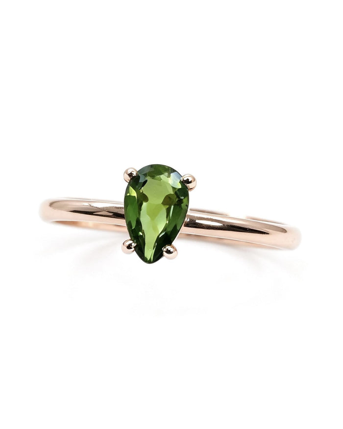 Drop Diopside Rose Gold Ring