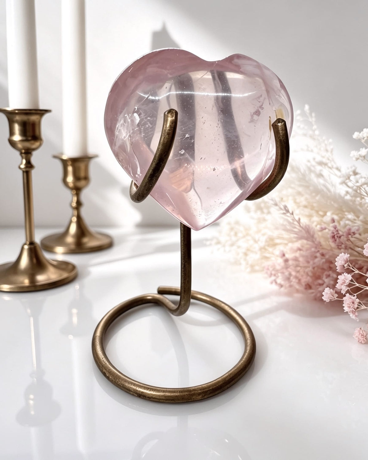 AAA Grade Rose Quartz Heart On Stand No. 3