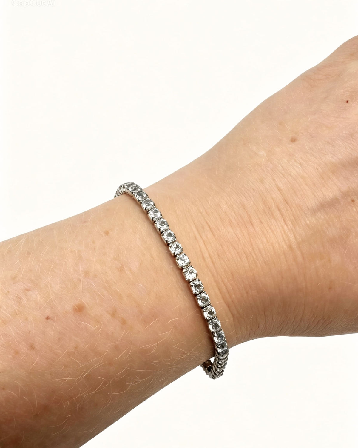 Blue Topaz Silver Tennis Bracelet