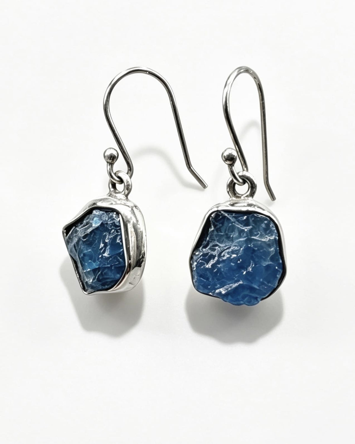 Apatite Crystal Earrings – Raw Silver
