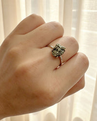 Pyrite Crystal Ring – Raw Silver No. 2