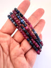 Sapphire and Ruby 4mm Faceted  Bracelet