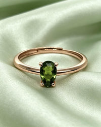 Drop Diopside Rose Gold Ring