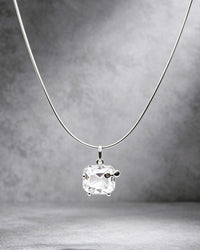 Clear Quartz Crystal Pendant & Chain – Hello Kitty Silver