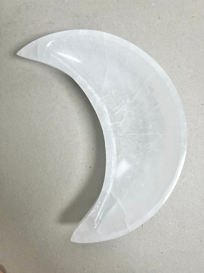 Selenite Moon-Shaped Dish