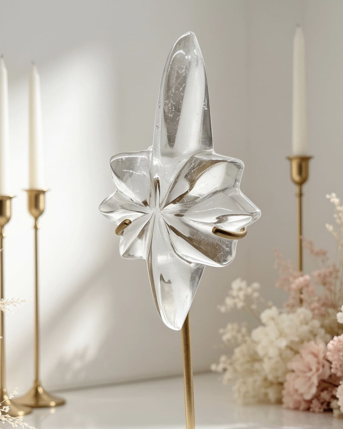 Clear Lemurian Northern Star On Stand No. 12