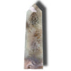 Flower Agate Obelisk with Green Amethyst Inclusions no. D924
