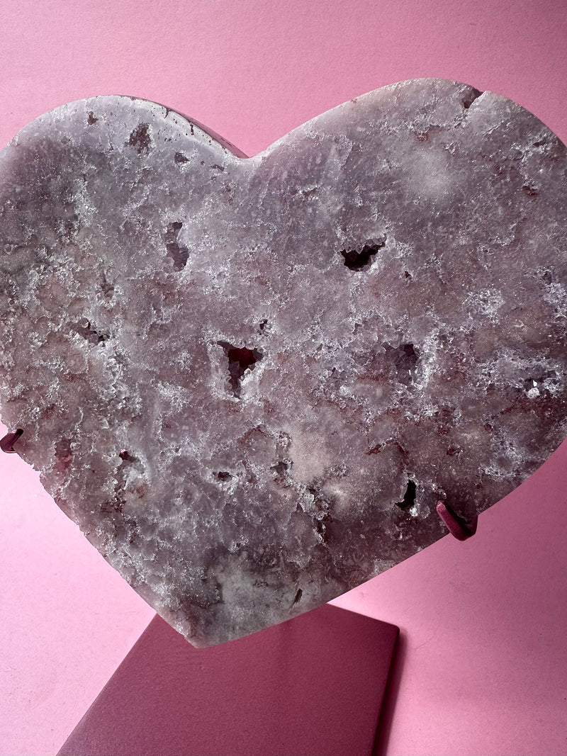 Lilac Pink Amethyst Heart