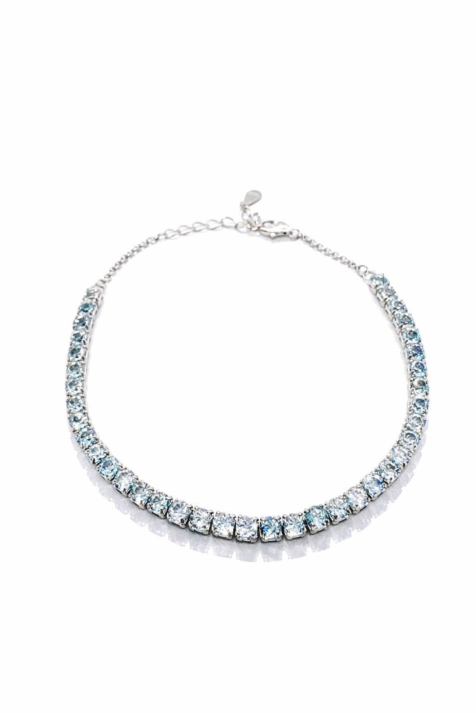 Blue Topaz Silver Tennis Bracelet