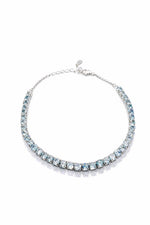 Blue Topaz Silver Tennis Bracelet