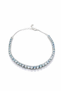 Blue Topaz Silver Tennis Bracelet