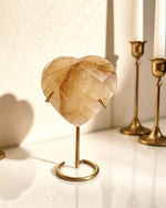 Golden Healer Faceted Heart On Stand