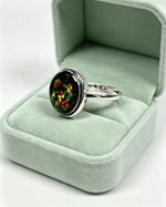 Ammolite Crystal Ring – Oval Silver