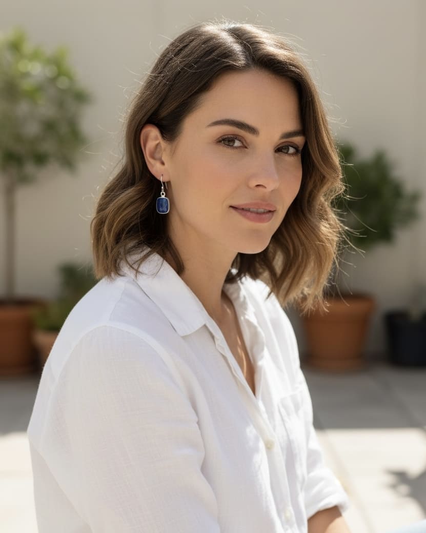 Kyanite Dangle Silver Earrings