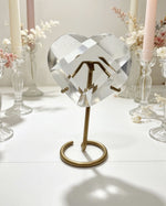Clear Lemurian Faceted Heart On Stand No. 2