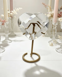 Clear Lemurian Faceted Heart On Stand No. 2