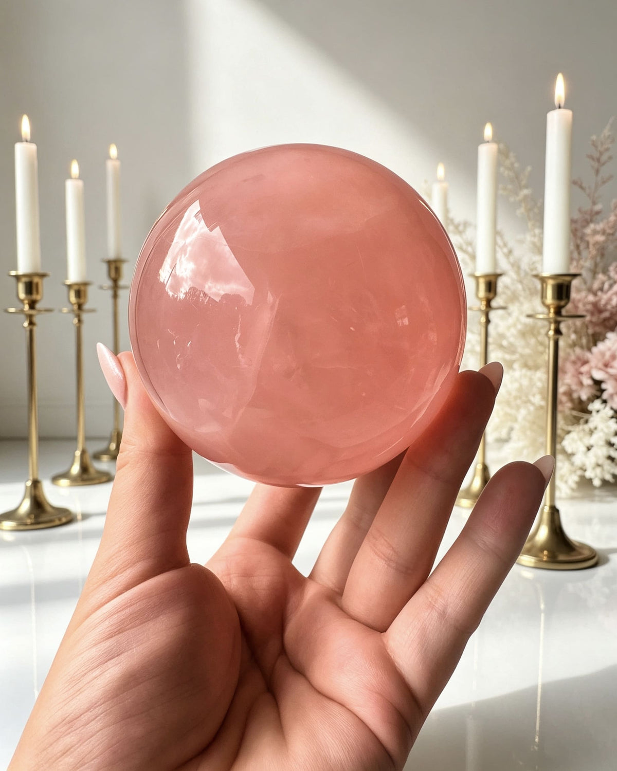 Rose Quartz Sphere - AAA Grade
