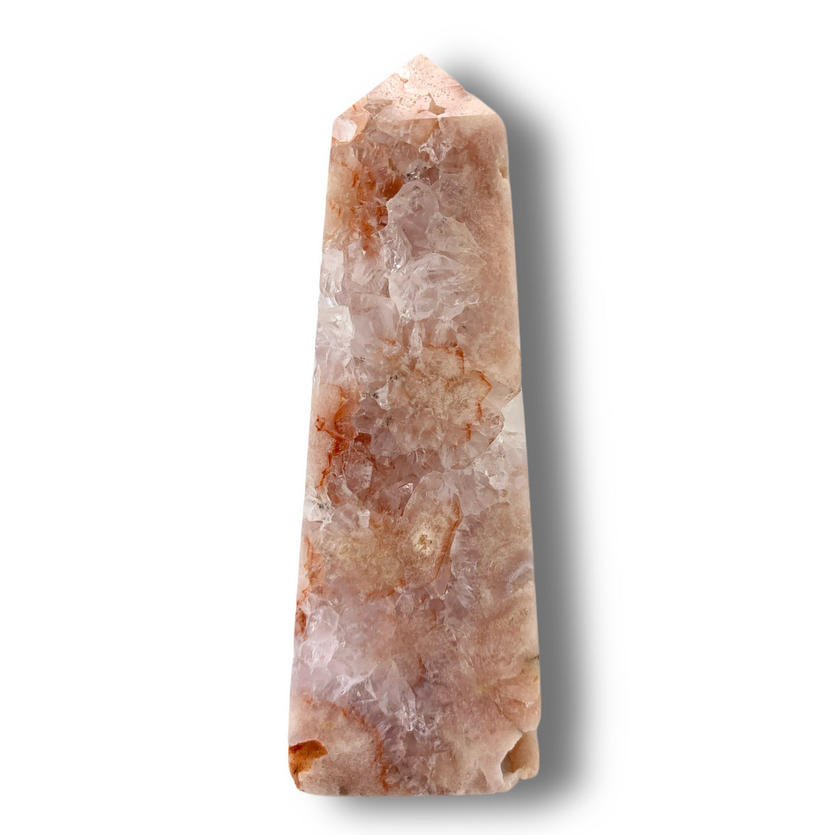 Flower Agate Obelisk with Amethyst Inclusions no. D958