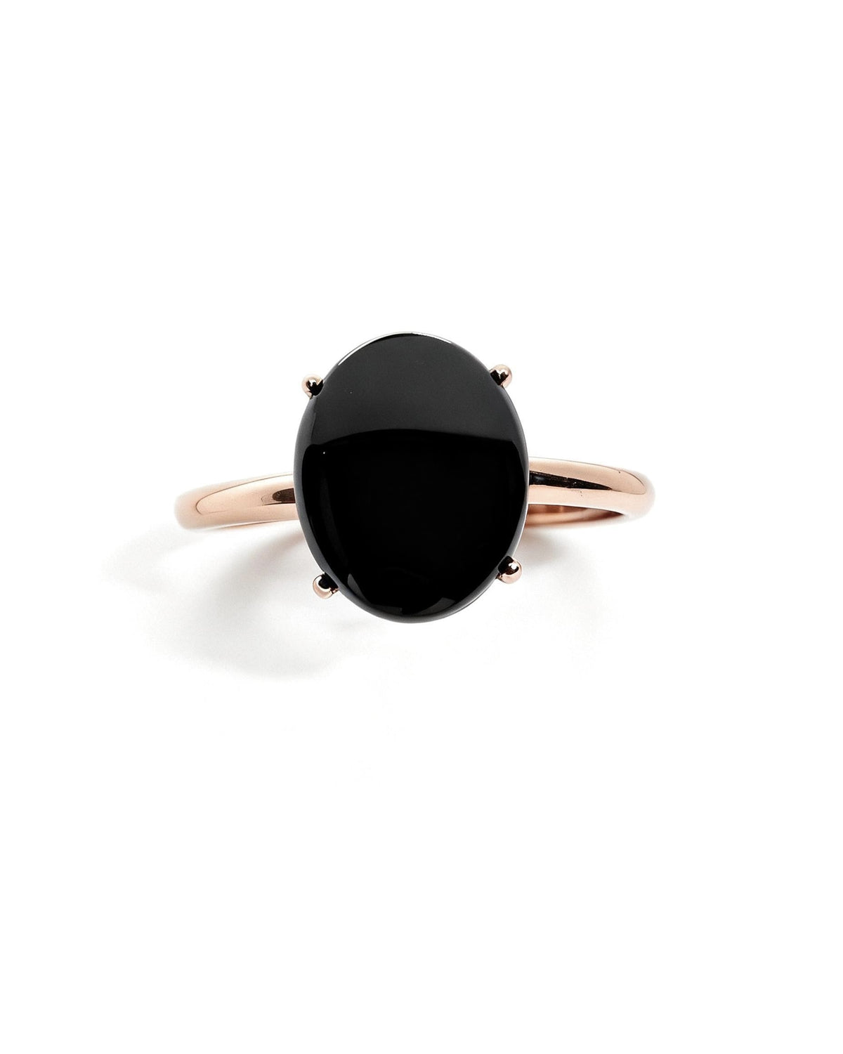 Oval Hematite Rose Gold Ring