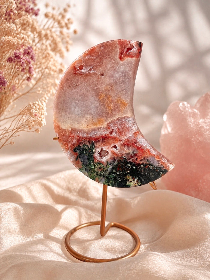 Pink Amethyst With Jasper Moon