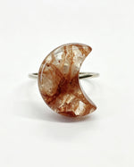 Fire Quartz Crystal Ring – Silver Moon