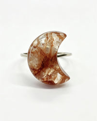 Fire Quartz Crystal Ring – Silver Moon