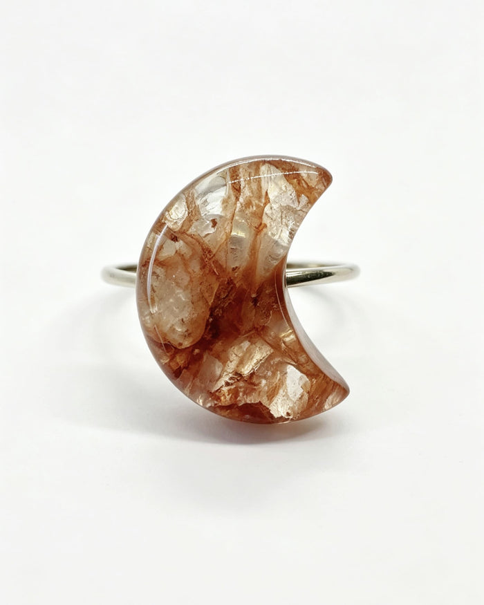 Moon Fire Quartz Silver Ring
