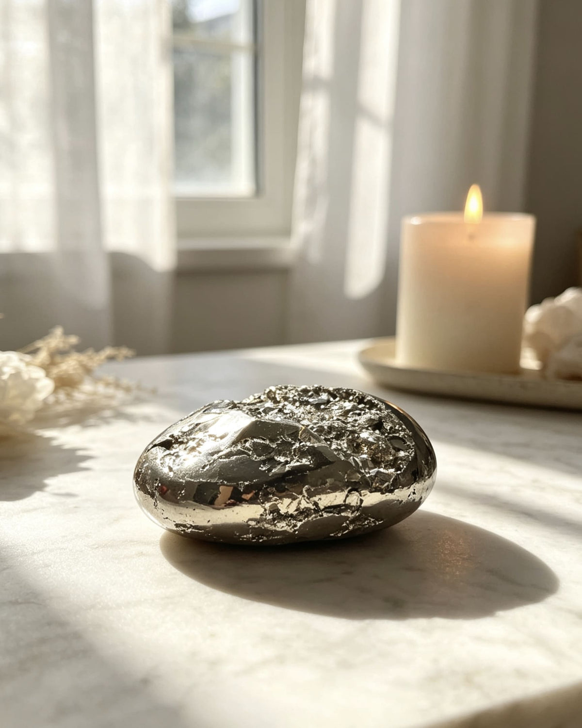 A Grade Pyrite Palm Stone