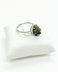Pyrite Crystal Ring – Raw Silver No. 2