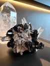 Black Rosette Hematite in Quartz Cluster no.5