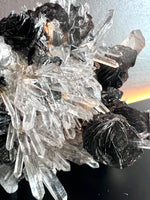 Black Rosette Hematite in Quartz Cluster no.5