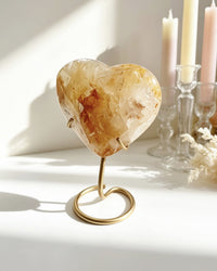 Golden Healer Faceted Heart On Stand No. 3