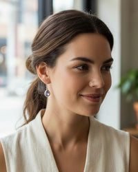 Amethyst Crystal Earrings – Drop Silver