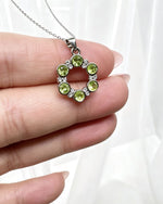 Peridot Crystal Pendant – Silver with Lab Diamonds