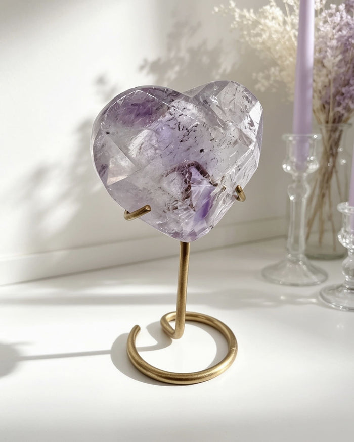 Amethyst Faceted Heart On Stand No. 2