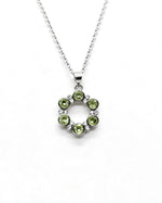 Peridot Crystal Pendant – Silver with Lab Diamonds