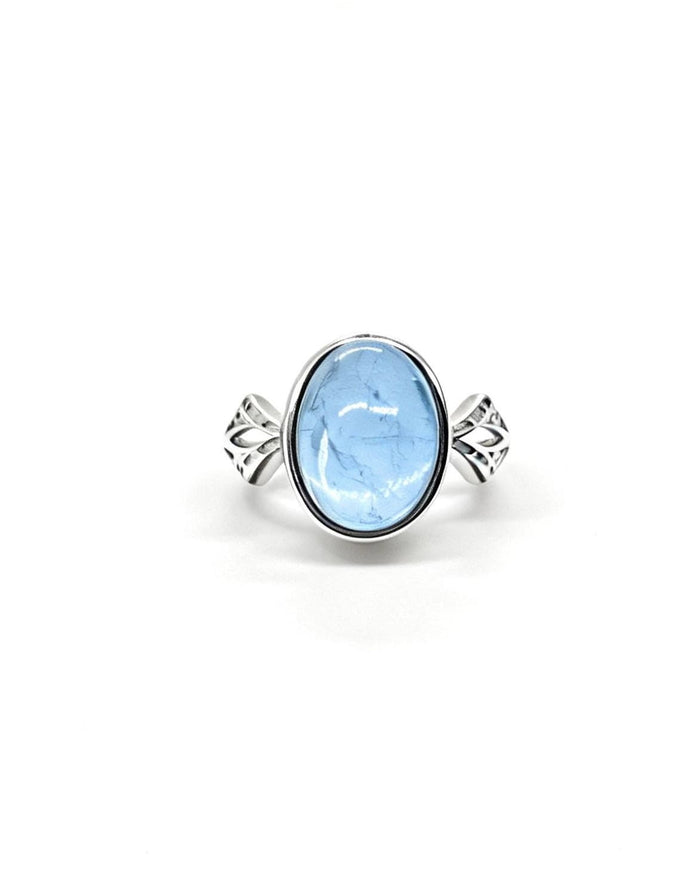 Aquamarine Crystal Ring – Oval Silver No. 3