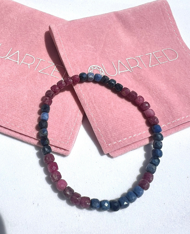 Sapphire and Ruby 4mm Faceted  Bracelet