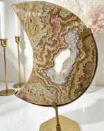 Golden Crazy Lace Agate Moon On Stand No. 2