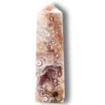 Flower Agate Obelisk with Amethyst Inclusions no. D957