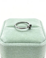Moldavite Crystal Ring – Heart Silver