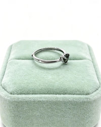 Moldavite Crystal Ring – Heart Silver