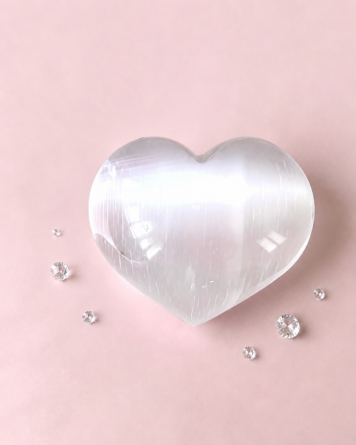 Selenite Heart Stone