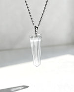 Clear Quartz Crystal Pendulum Pendant – Silver