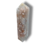 Flower Agate Obelisk with Green Amethyst Inclusions no. D922