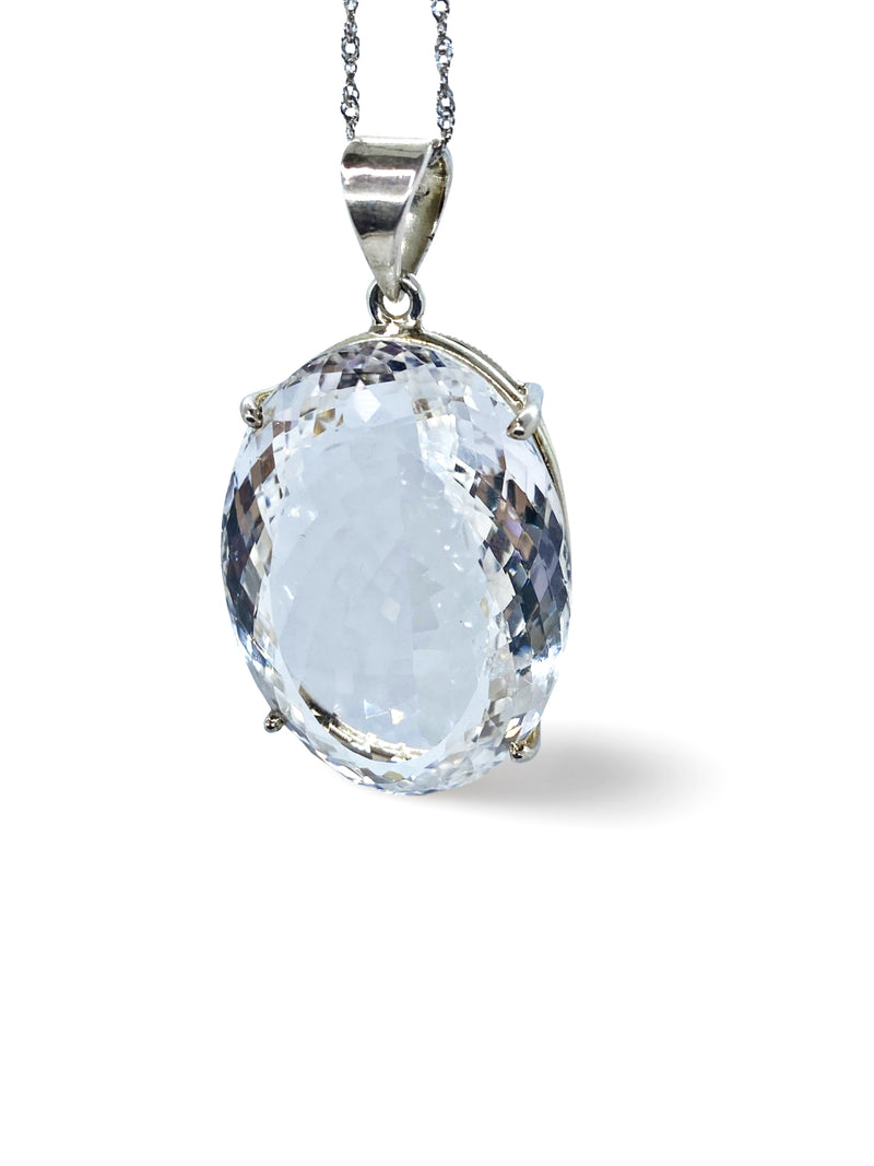 AAAA Grade Faceted Clear Quartz Pendant